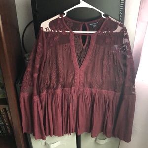 maroon blouse